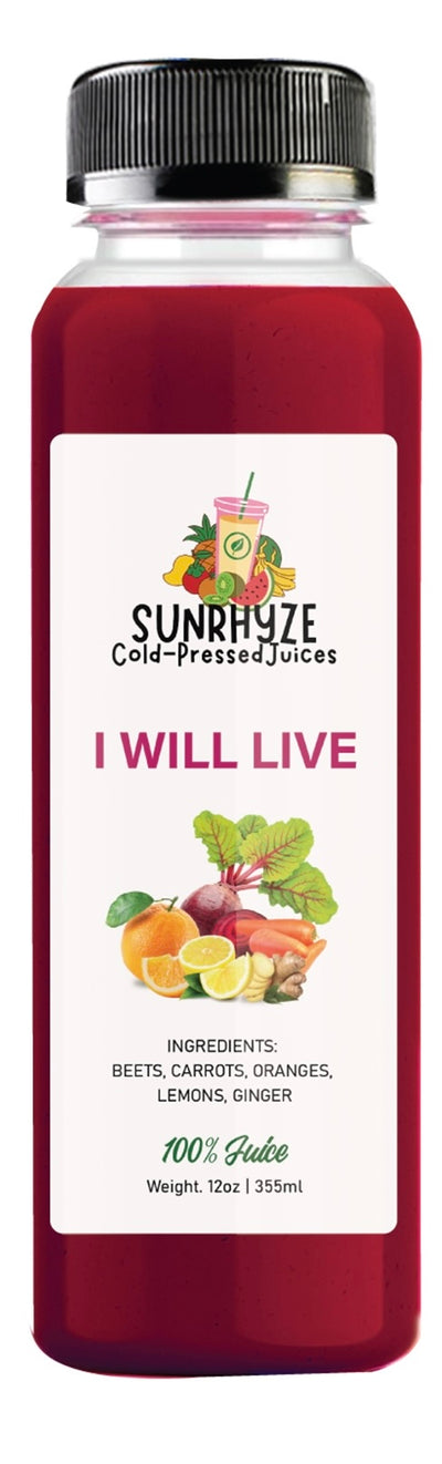 “SunRhyze” Cold-Pressed Juices  “I Will Live”